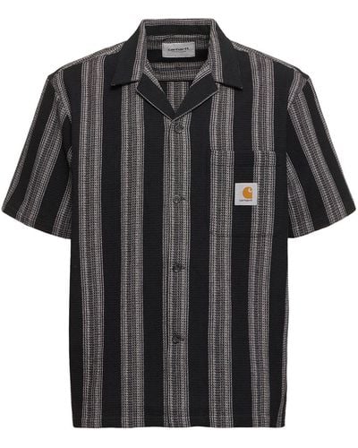 Carhartt Dodson Waffle Weave Cotton Shirt - Black