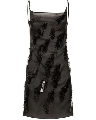 Coperni Embellished Mini Slip Dress - Black