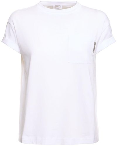 Brunello Cucinelli T-shirt Aus Jersey - Weiß