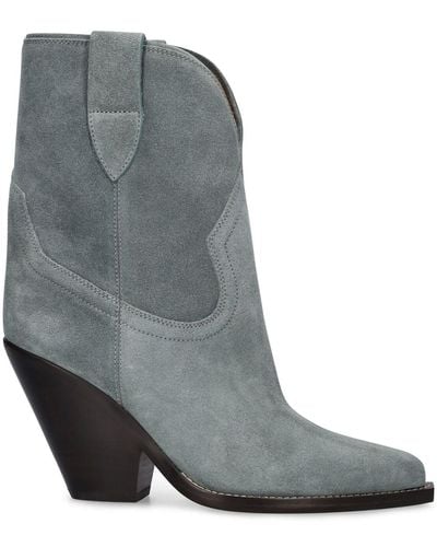 Isabel Marant 90Mm Leyane Suede Ankle Boots - Grey
