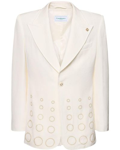 Casablancabrand Wool Gradient Jacket - Natural