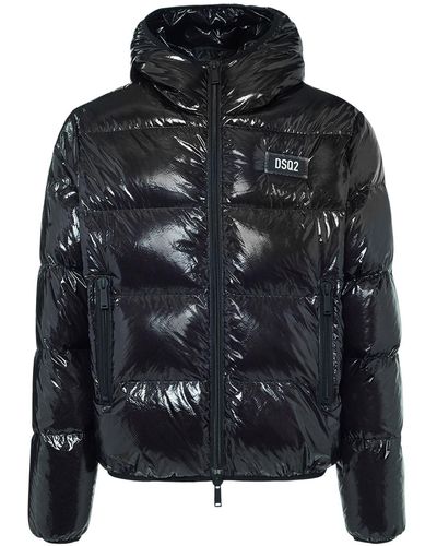 DSquared² Shiny Ripstop Down Jacket W/Logo - Black