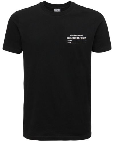 DIESEL T-shirt Aus Baumwolljersey Mit Logodruck - Schwarz