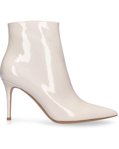 Gianvito Rossi Patent Leather Ankle Boots - White
