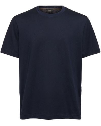 Brioni T-shirt Aus Baumwolljersey - Blau