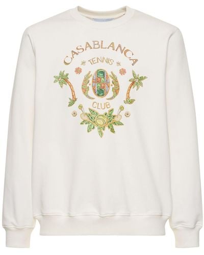 Casablancabrand Sweatshirt Aus Baumwolle "joyaux D'afrique" - Weiß