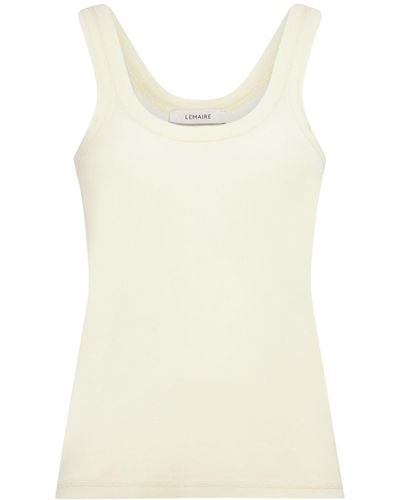 Lemaire Ribbed Cotton Tank Top - Natural