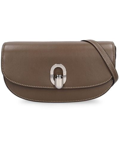 SAVETTE The Tondo Crescent Leather Shoulder Bag - Brown