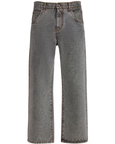 Etro Jeans regular fit de denim de algodón - Gris