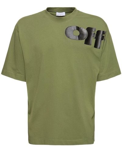 Off-White c/o Virgil Abloh Shared Skate Logo Cotton T-shirt - Green