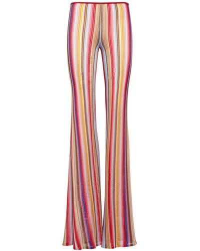 Missoni Striped Knit Low Rise Flared Trousers