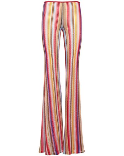 Missoni Striped Knit Low Rise Flared Pants