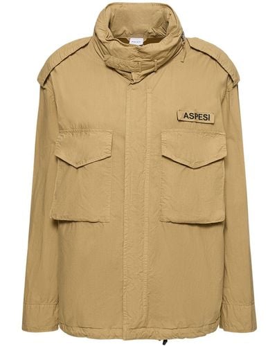 Aspesi Cotton Poplin Jacket W/ Packable Hood - Natural