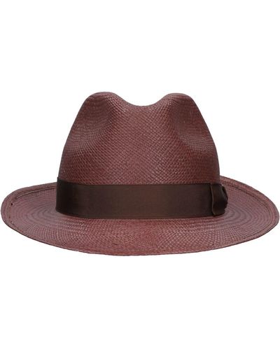 Borsalino Federico 6Cm Brim Straw Panama Hat - Brown