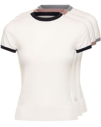 Extreme Cashmere Set de 3 camisetas de cashmere de algodón - Blanco