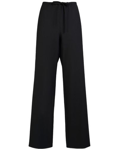The Row Jugi Wool Blend Straight Pants - Black