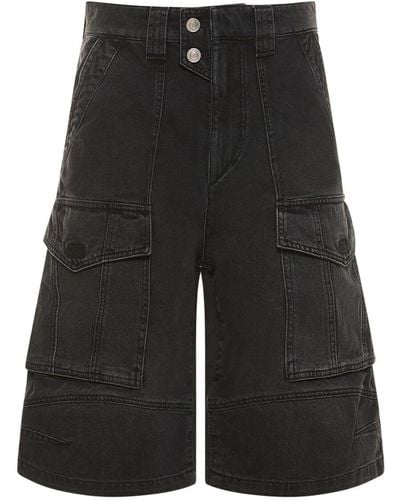 Isabel Marant Hortens Cotton Cargo Shorts - Black