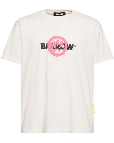 Barrow Bedrucktes T-shirt Aus Baumwolle - Weiß