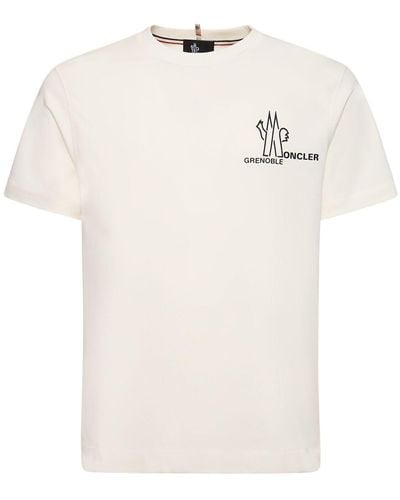 3 MONCLER GRENOBLE T-shirt Aus Baumwolle Mit Logo - Weiß