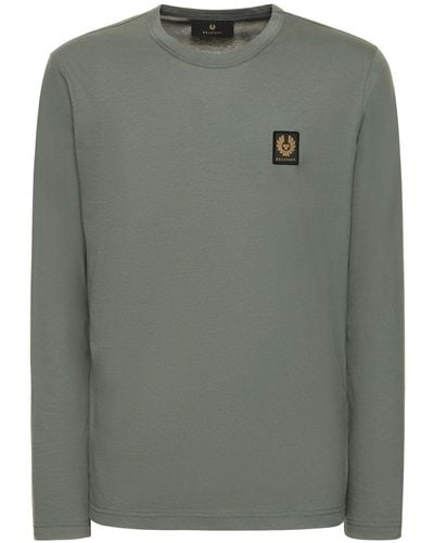 Belstaff Logo Cotton Jersey L/S T-Shirt - Gray