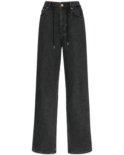 Ganni Jeans de denim de algodón - Negro