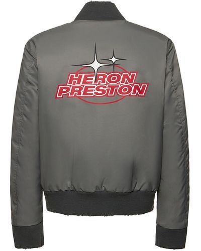 Heron Preston Nylonjacke Mit Logodruck - Grau