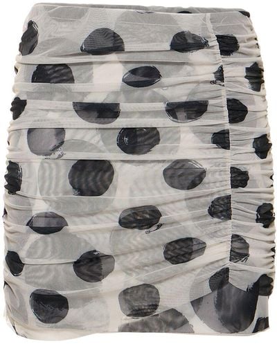 Simon Miller Sissel Printed Mesh Mini Skirt - Gray