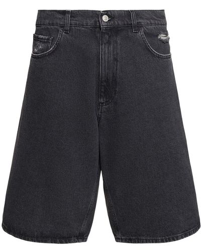 1017 ALYX 9SM Distressed Denim Shorts W/buckle - Blue