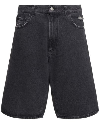 1017 ALYX 9SM Short en denim usé avec boucle - Bleu