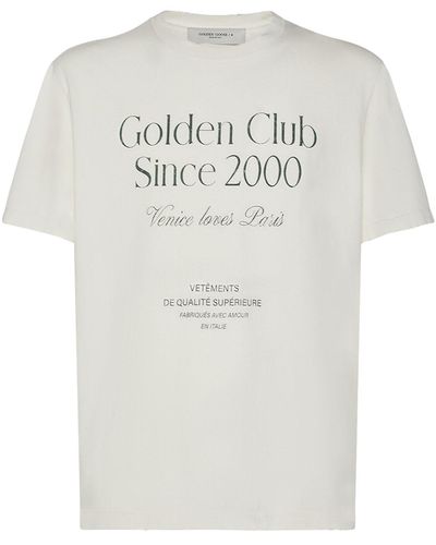 Golden Goose T-shirt Aus Baumwolle Mit Druck "journey" - Grau