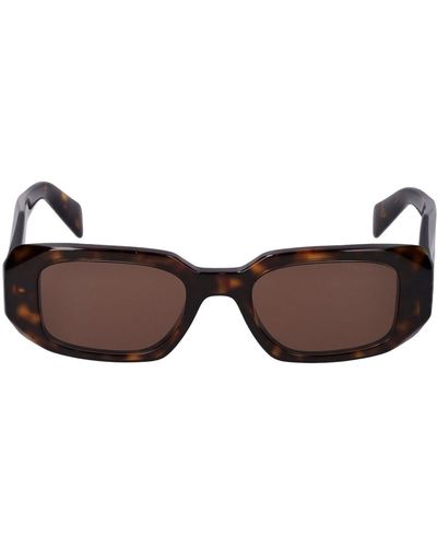 Prada Symbole Rectangular-frame Sunglasses - Brown