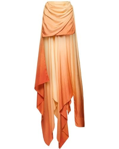 Zimmermann Tranquility Asymmetric Silk Mini Skirt - Orange
