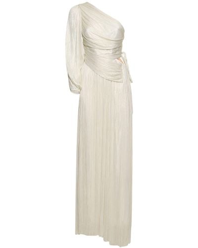 Maria Lucia Hohan Vestido largo de tul de seda con una manga - Blanco