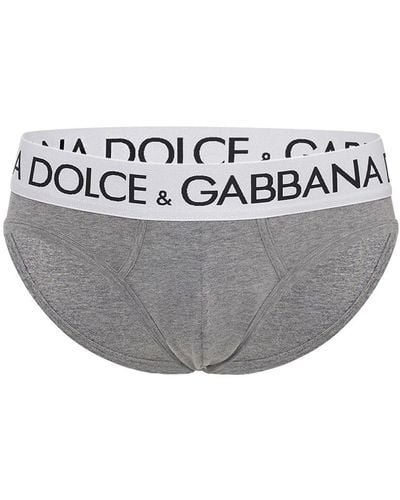 Dolce & Gabbana Calzoncillos de algodón con logo - Gris