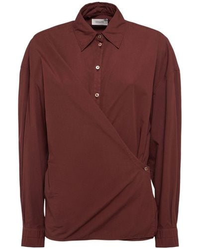 Lemaire Straight Collar Twisted Cotton Shirt - Red