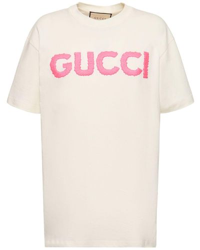 Gucci コットンジャージー ショートスリーブ Tシャツ, ホワイト, ウェア