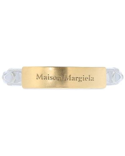 Maison Margiela Zweifarbiger Ring Mit -logo - Weiß