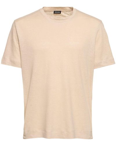 Zegna Pure Linen Jersey T-shirt - Natural