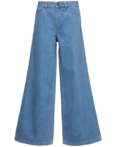 Soeur Alexis Low Rise Wide Jeans - Blue