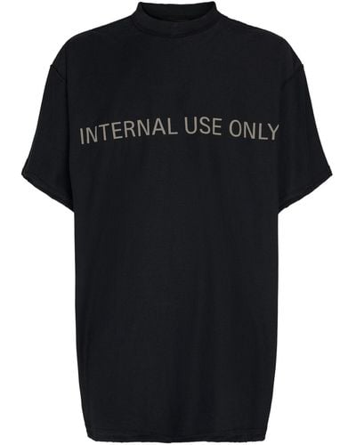 Balenciaga Camiseta de algodón con costuras visibles - Negro