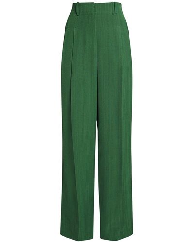 Jacquemus Le Pantalon Titolo Silk Blend Trousers - Green