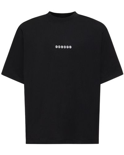 Marcelo Burlon Baumwoll-t-shirt Mit Logodruck - Schwarz