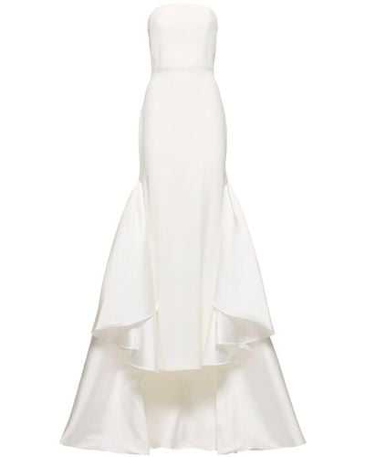 Solace London Jodi Woven Crepe Strapless Maxi Dress - White