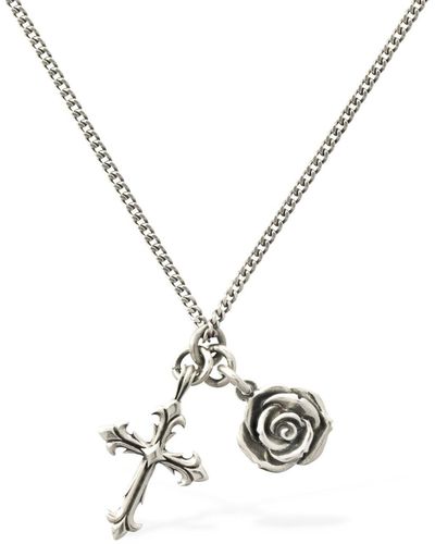 Emanuele Bicocchi Rose & Cross Necklace - Metallic