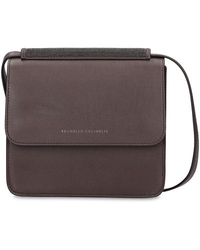 Brunello Cucinelli Leather Shoulder Bag - Brown