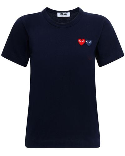 COMME DES GARÇONS PLAY Hearts コットンtシャツ - ブルー