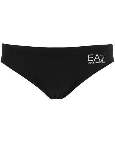 EA7 Core Logo Nylon Swim Briefs - Black