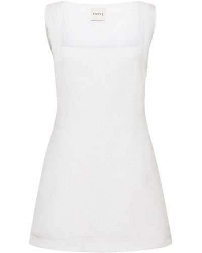 Posse Alice Linen Mini Dress - White