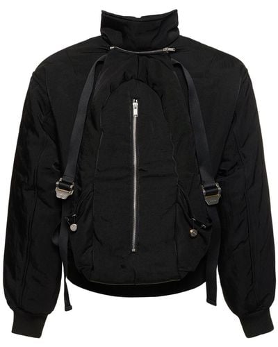 Dion Lee Nylon Puffer Jacket W/Backpack - Black