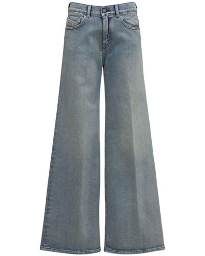 DIESEL 1978 Flared Cotton Blend Jeans - Blue